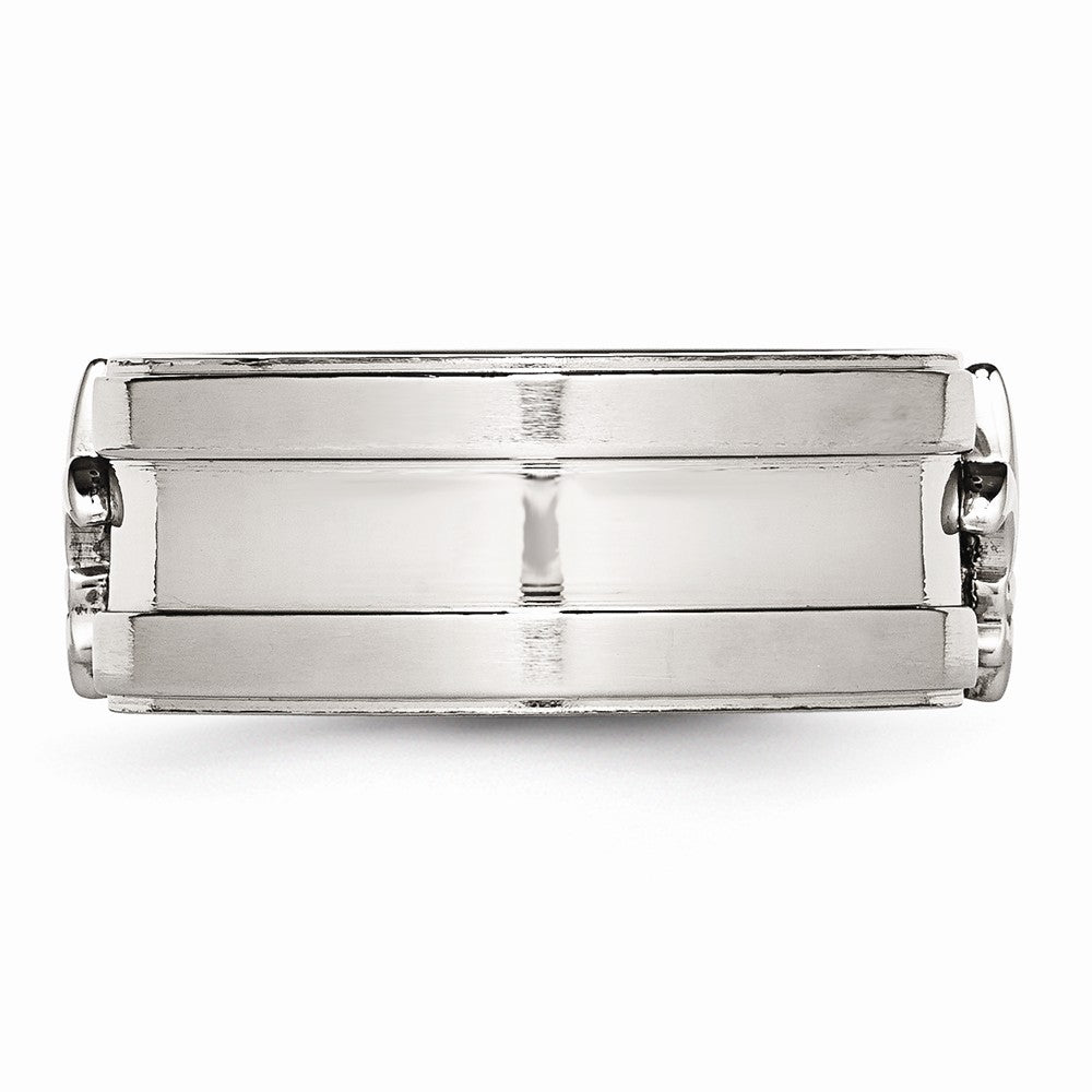 Sophia Jewelers Stainless Steel Fleur de Lis Engravable Wedding Band