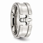 Sophia Jewelers Stainless Steel Fleur de Lis Engravable Wedding Band