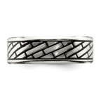 Brick Pattern Wedding Band in Stainless Steel, 7.5mm