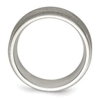 Ridged Edge Wedding Band in Stainless Steel, 8mm