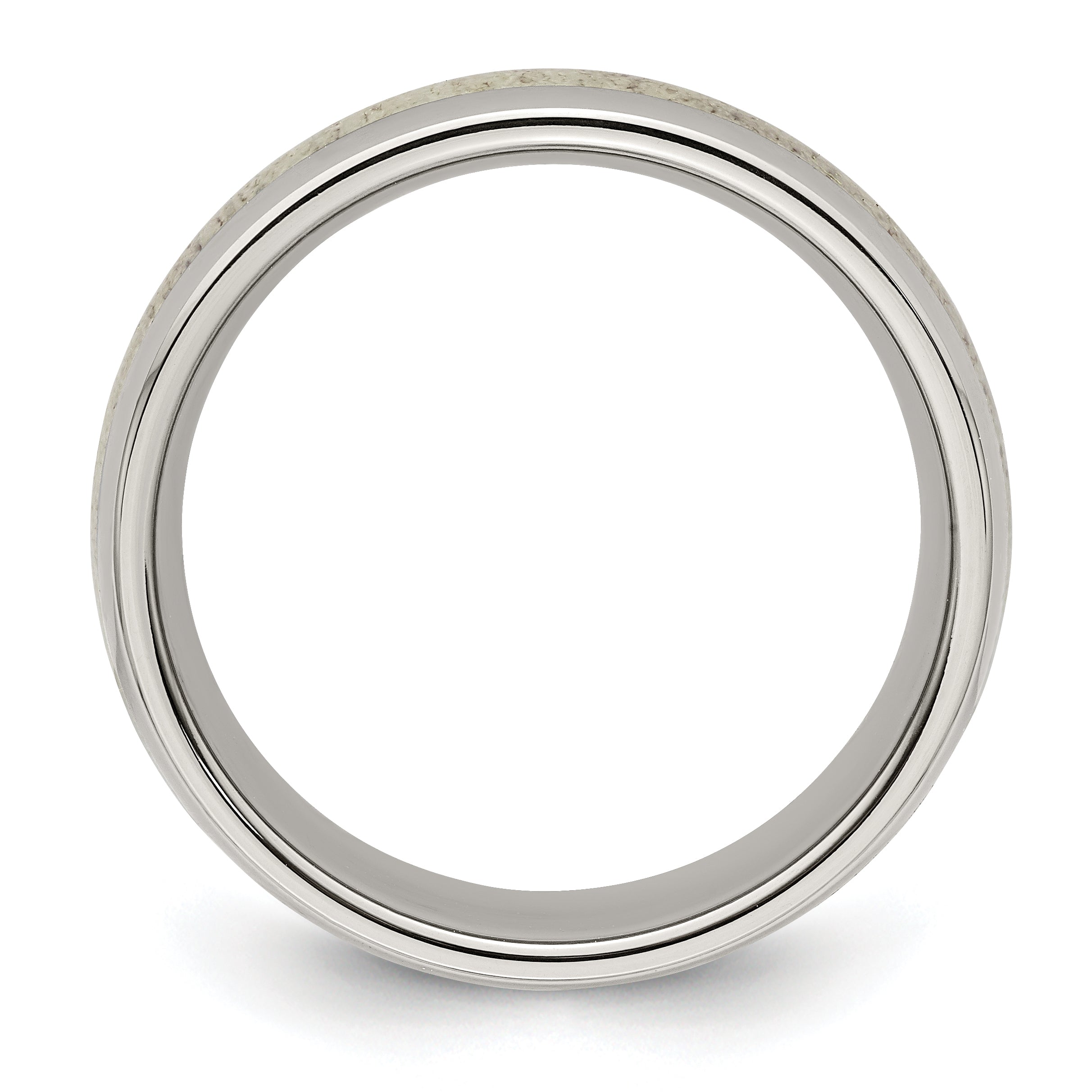 Antler Inlay Wedding Band in Stainless Steel, 8mm Secondary image