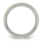 Antler Inlay Wedding Band in Stainless Steel, 8mm