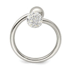 Crystal Ring in Stainless Steel, 2mm