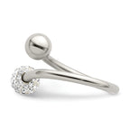 Crystal Ring in Stainless Steel, 2mm