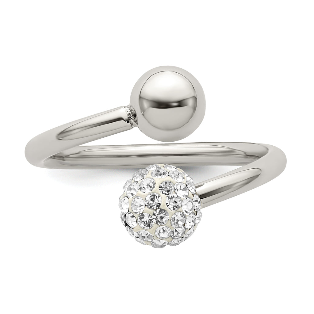 Crystal Ring in Stainless Steel, 2mm
