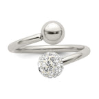 Crystal Ring in Stainless Steel, 2mm