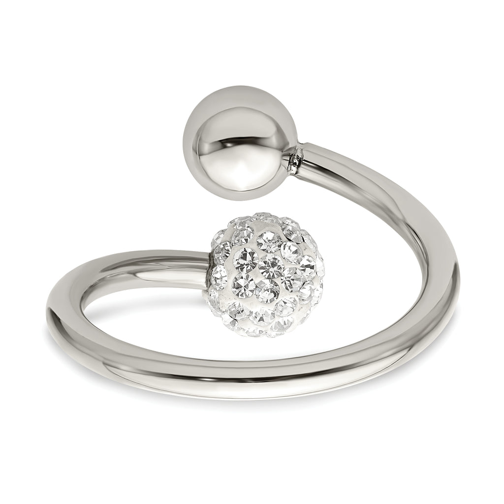 Crystal Ring in Stainless Steel, 2mm