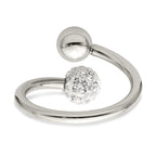 Crystal Ring in Stainless Steel, 2mm