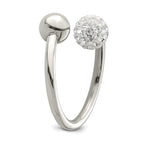 Crystal Ring in Stainless Steel, 2mm