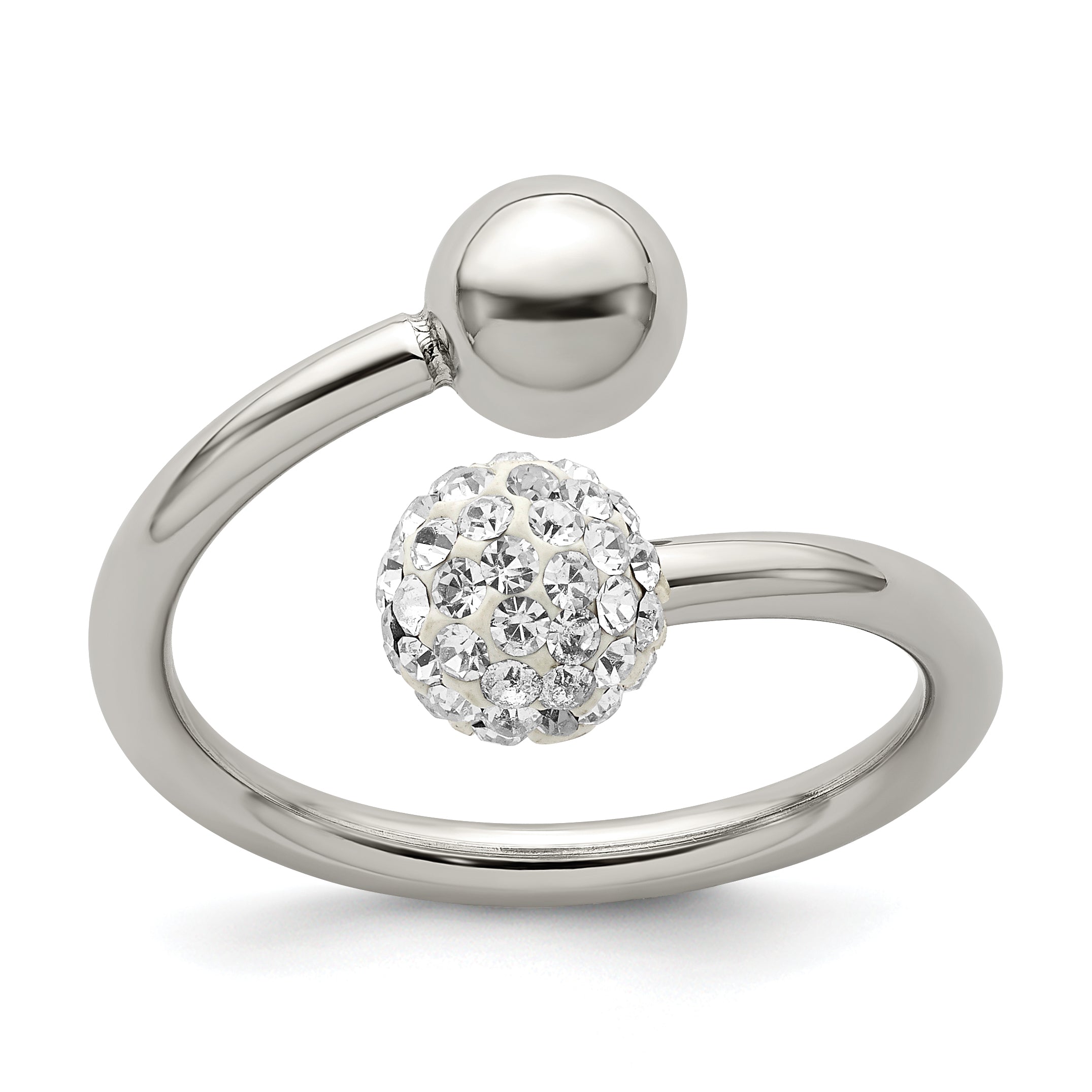 Stainless Steel Polished with Preciosa Crystal Ring Main image