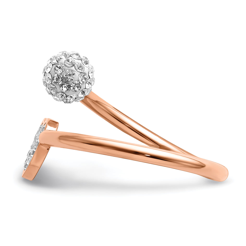 Crystal Heart Ring in Rose-Tone Stainless Steel