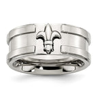 Sophia Jewelers Stainless Steel Fleur de Lis Engravable Wedding Band