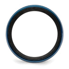 Carbon Fiber & Blue IP Wedding Band in Stainless Steel, 8mm