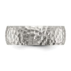 Hammered Wedding Band in Stainless Steel, 7.5mm