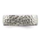 Hammered Wedding Band in Stainless Steel, 7.5mm
