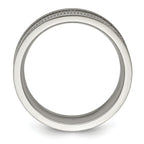 Beaded Wedding Band in Stainless Steel, 7mm
