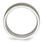 Grooved & Beaded Wedding Band in Stainless Steel, 6mm