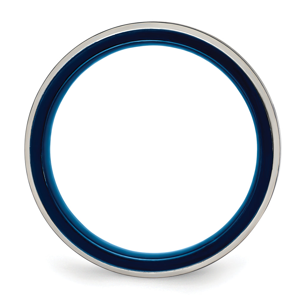Blue IP-Plated Wedding Band in Stainless Steel, 5mm