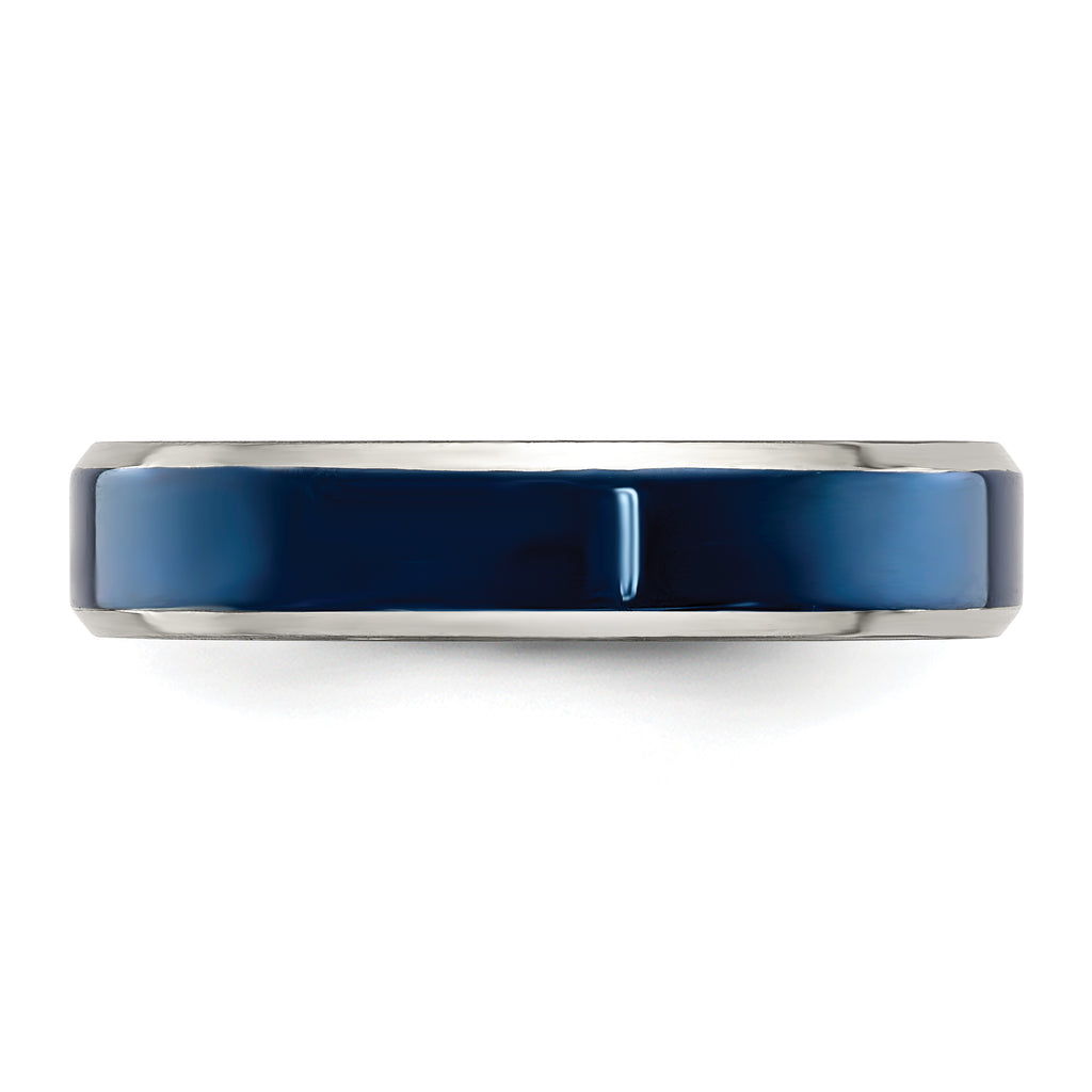 Blue IP-Plated Wedding Band in Stainless Steel, 5mm