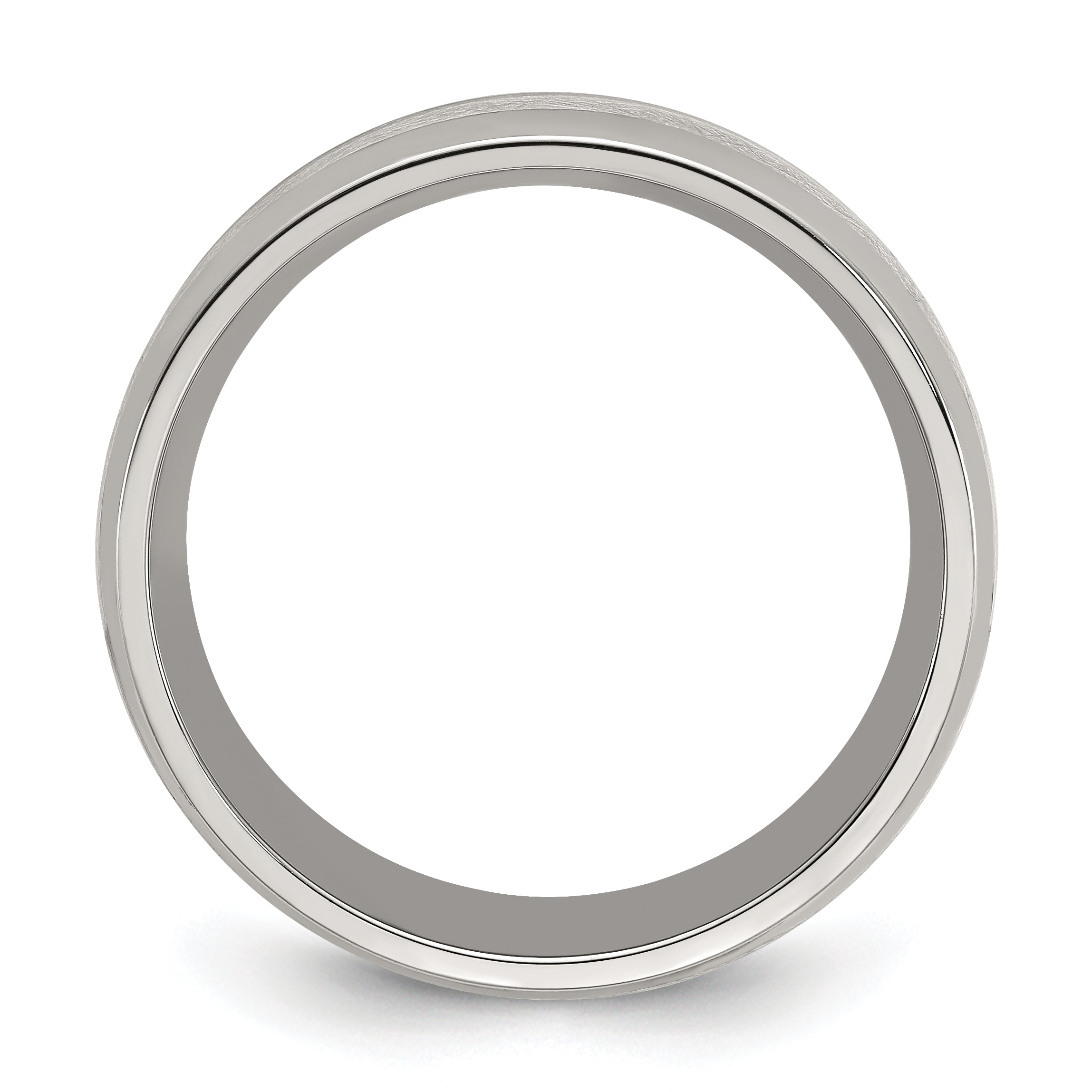 Stainless Steel Polished Glitter Paper Inlay Center 8mm Band