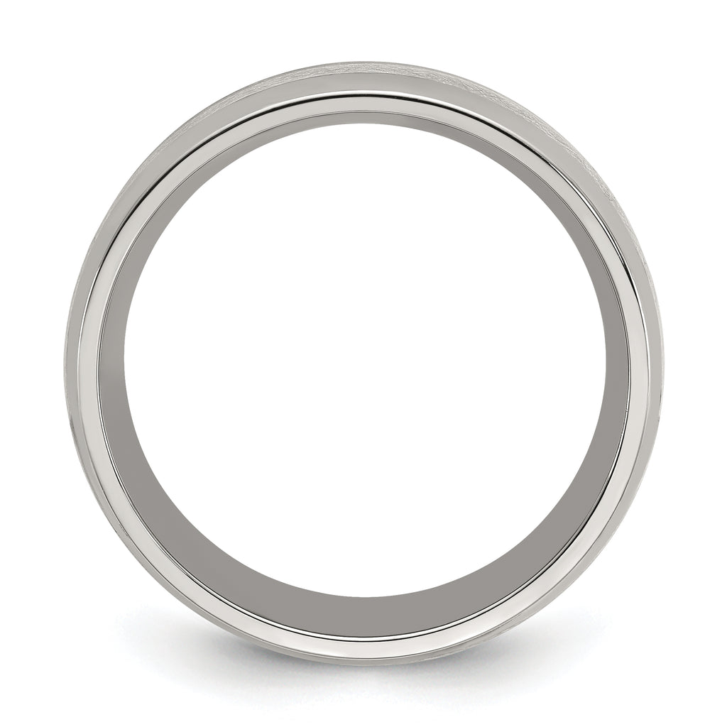 Glitter Inlay Wedding Band in Stainless Steel, 8mm