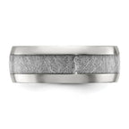 Glitter Inlay Wedding Band in Stainless Steel, 8mm