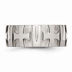Stainless Steel Wedding Band with Diamond, Polished & Brushed Finish, Engravable