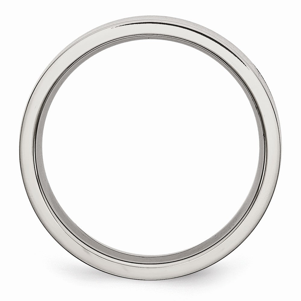 Polished Flat Wedding Band in Stainless Steel, 5mm Secondary image