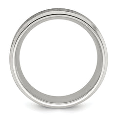 Stainless Steel Brushed Center with Laser Design Mountains 8mm Band