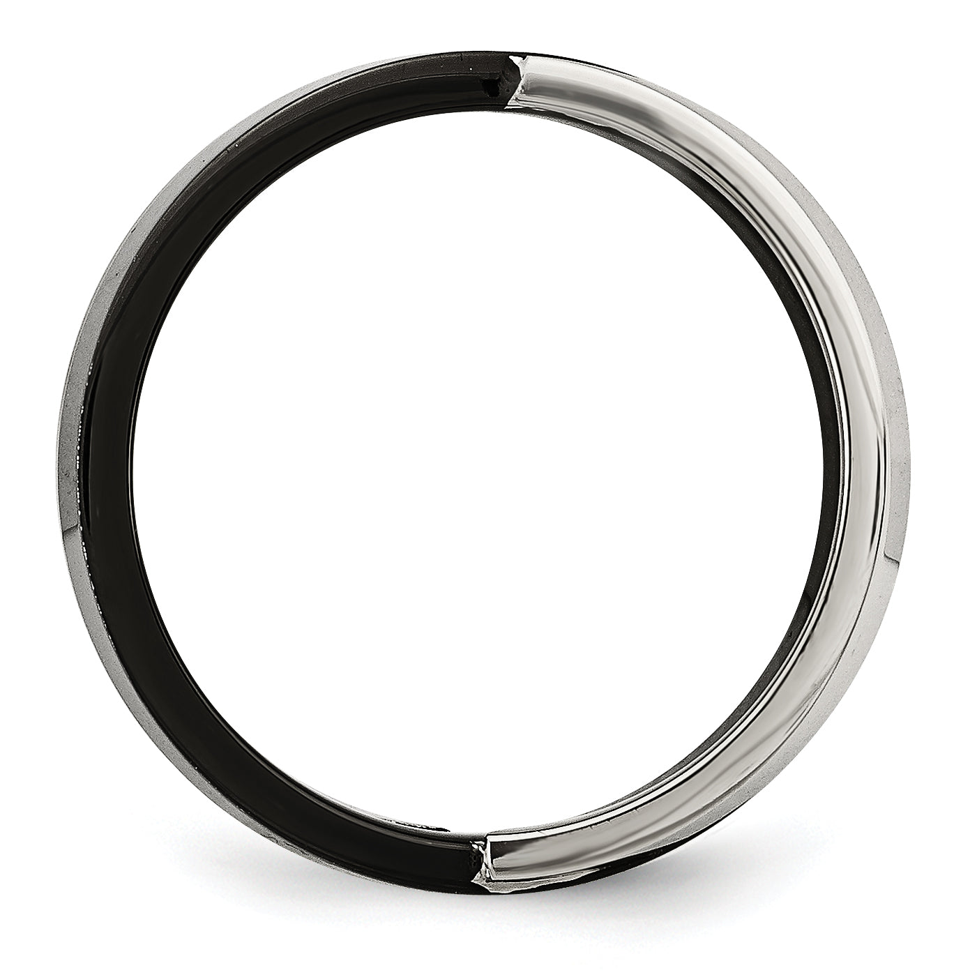Stainless Steel Black IP-plated with CZ Ring Secondary image