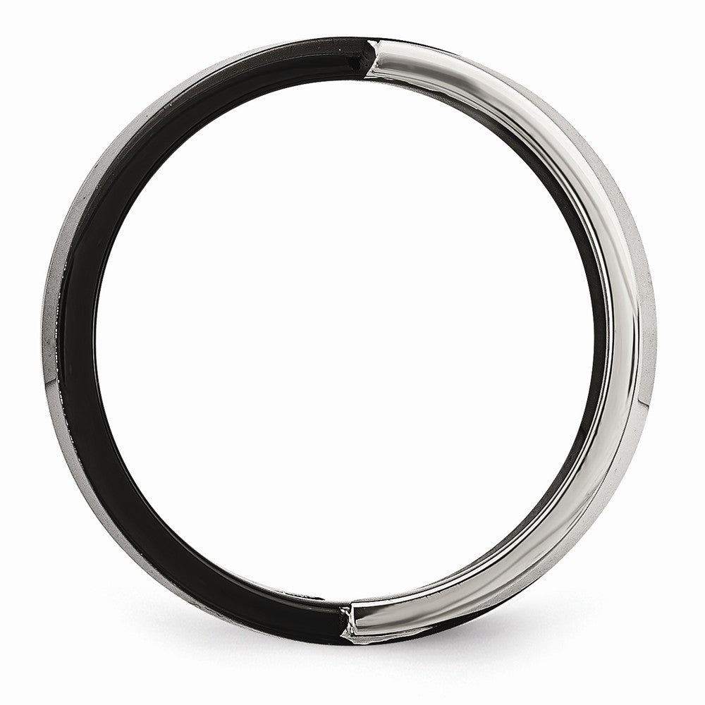 Sophia Jewelers Black IP-Plated Stainless Steel Ring with CZ Elegance