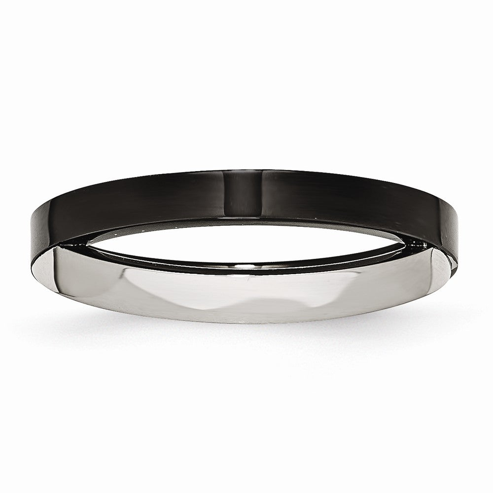 Sophia Jewelers Black IP-Plated Stainless Steel Ring with CZ Elegance