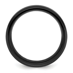Stainless Steel Polished Black IP-plated Brushed Center 8mm Band
