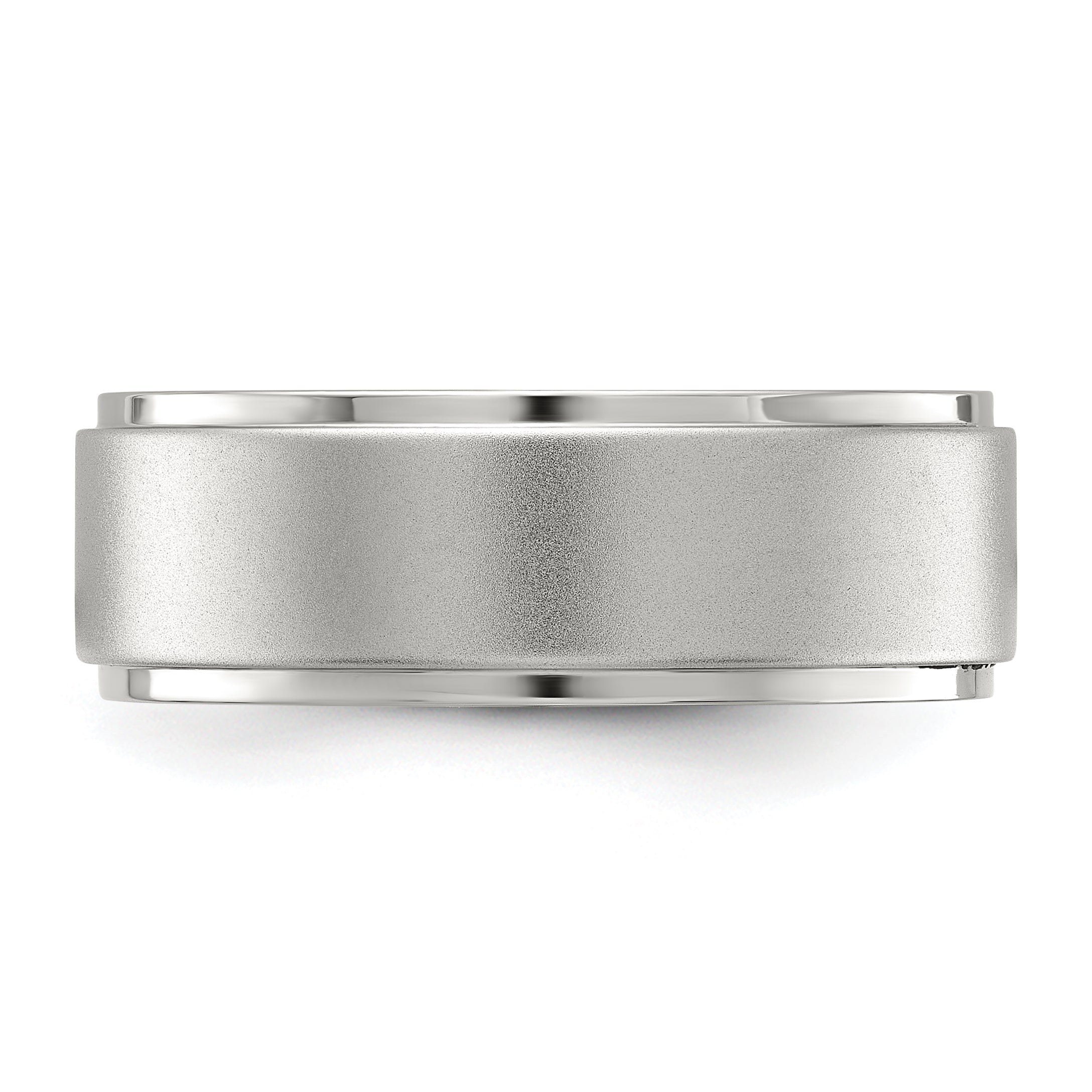 Stainless Steel Polished with Brushed Center 8mm Band