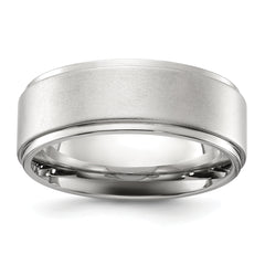 Stainless Steel Polished with Brushed Center 8mm Band