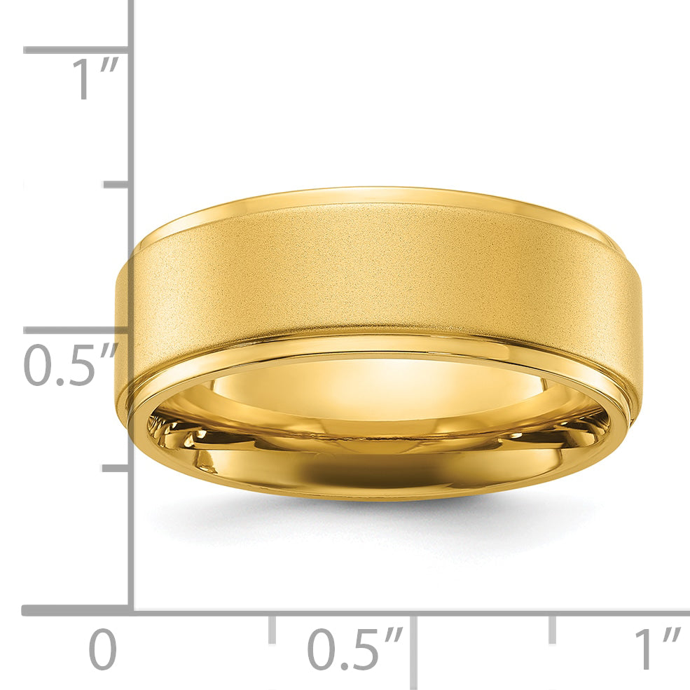 Stainless Steel Polished Yellow IP-plated Brushed Center 8mm Band