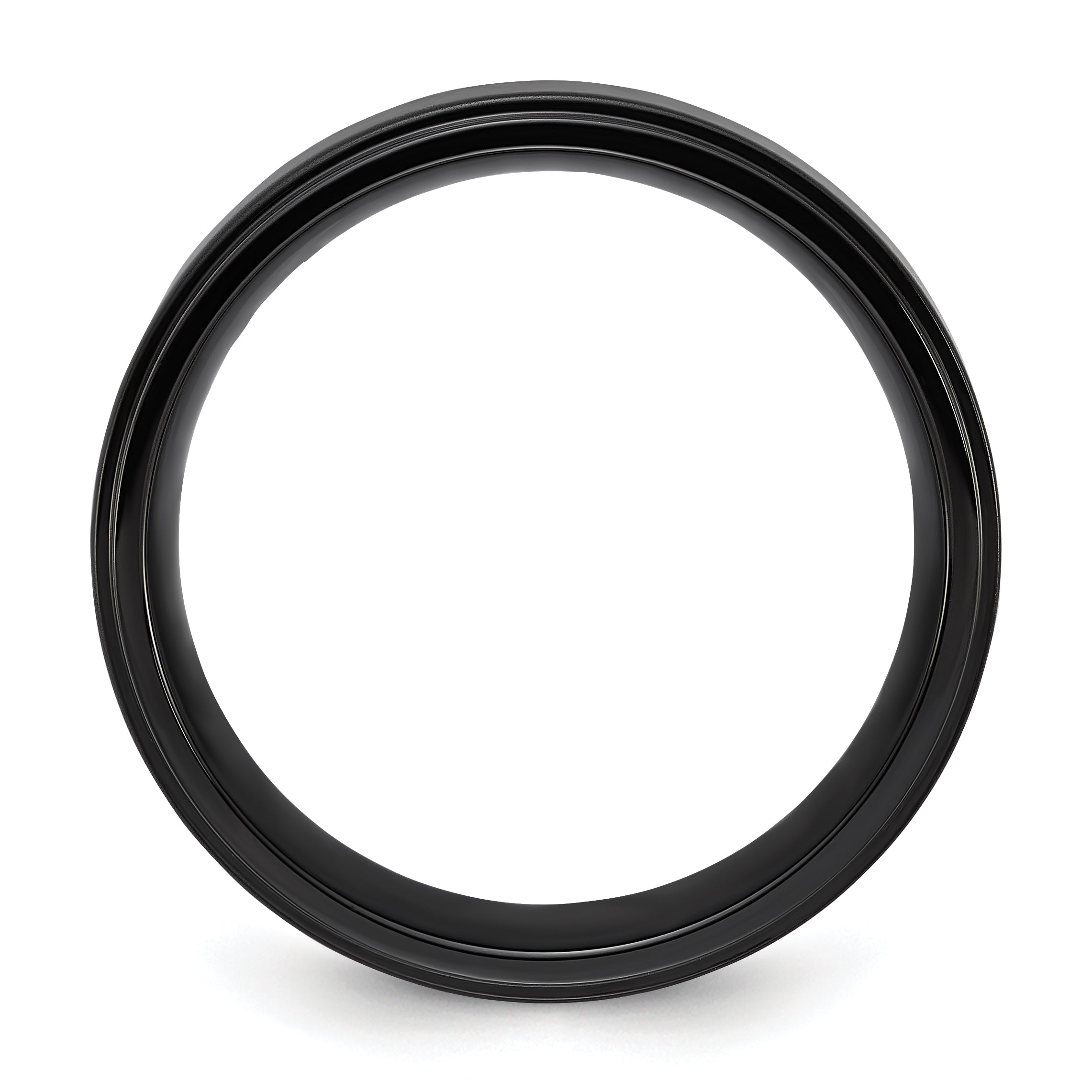 Stainless Steel Polished Black IP-plated Brushed Center 8mm Band