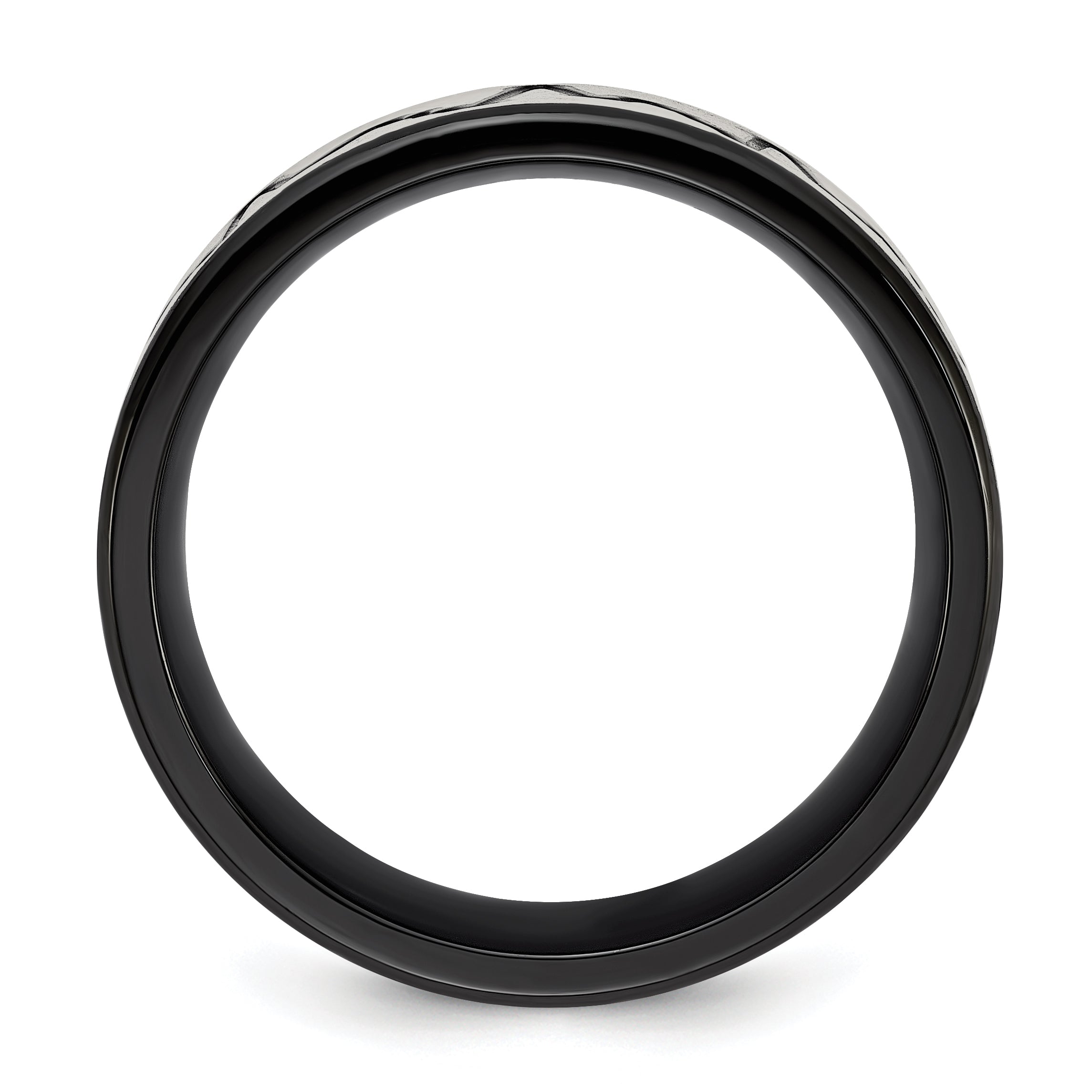 Stainless Steel Brushed Black IP-plated Heartbeat 8mm Band