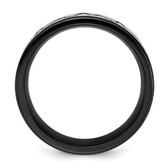 Stainless Steel Brushed Black IP-plated Heartbeat 8mm Band