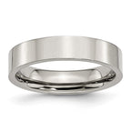 Polished Flat Wedding Band in Stainless Steel, 5mm