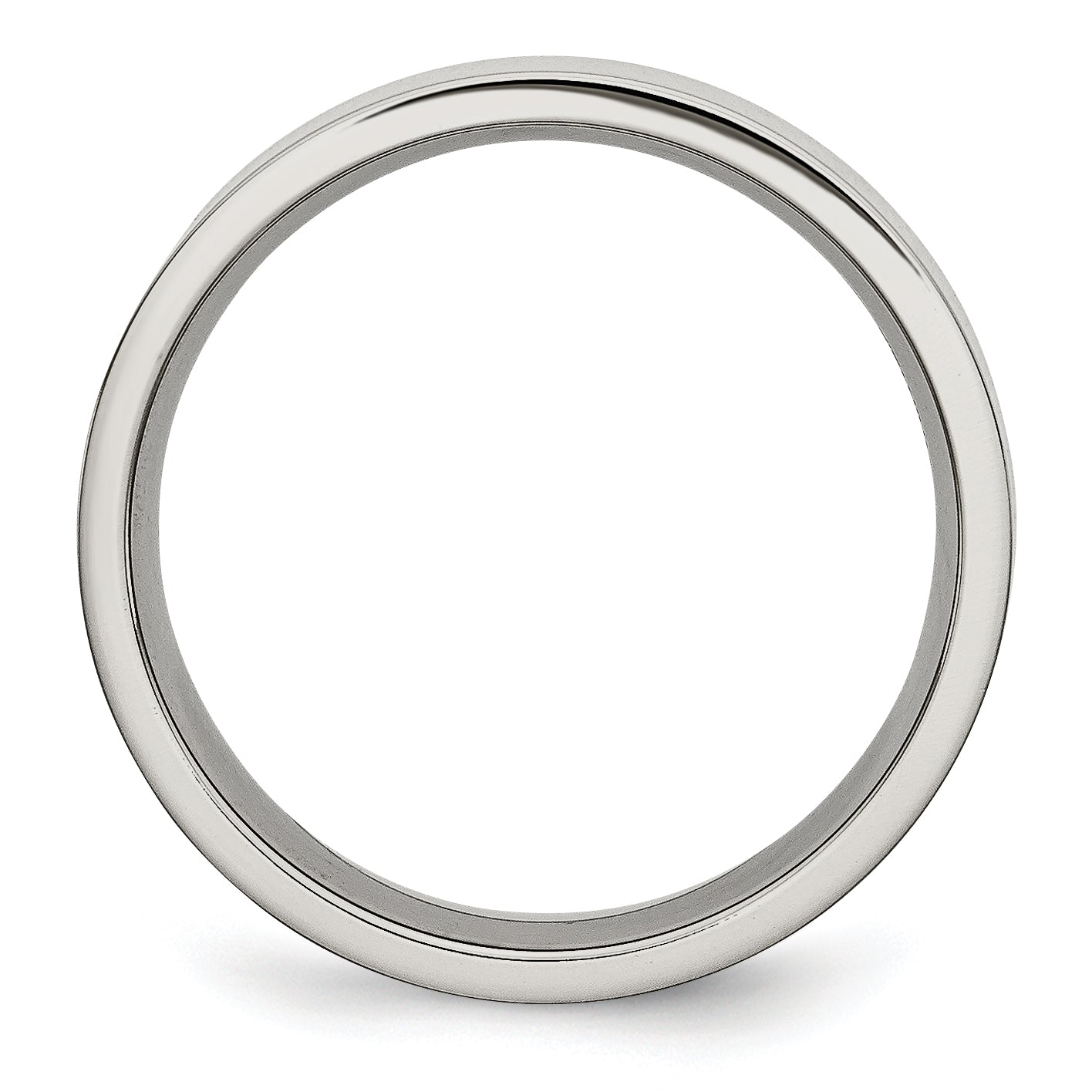 StainleSterling Silver Steel Polished 6mm Flat Band Secondary image