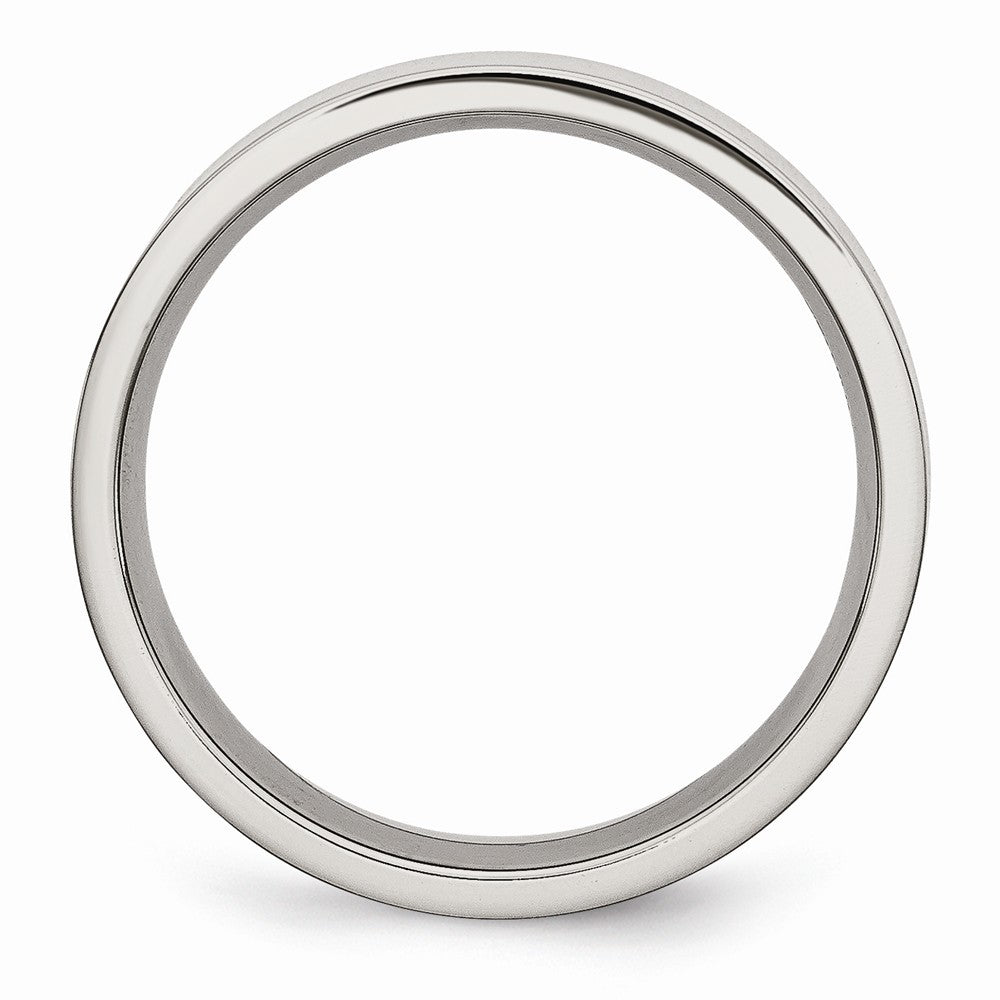 Comfort-Fit Flat Wedding Band in Stainless Steel, 6mm Secondary image