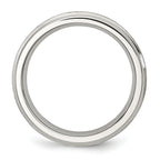 Grooved Edge Wedding Band in Stainless Steel, 6mm