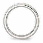 Grooved Edge Wedding Band in Stainless Steel, 6mm