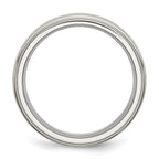 Ridged Edge Wedding Band in Stainless Steel, 7mm