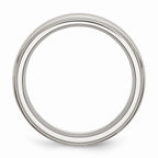 Ridged Edge Wedding Band in Stainless Steel, 7mm