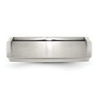 Ridged Edge Wedding Band in Stainless Steel, 7mm