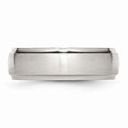 Ridged Edge Wedding Band in Stainless Steel, 7mm