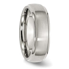 Ridged Edge Wedding Band in Stainless Steel, 7mm