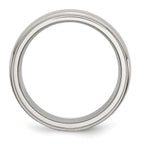 Ridged Edge Wedding Band in Stainless Steel, 8mm